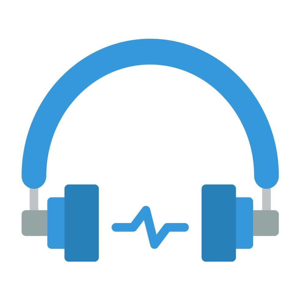 headphones icon with a heartbeat line vector