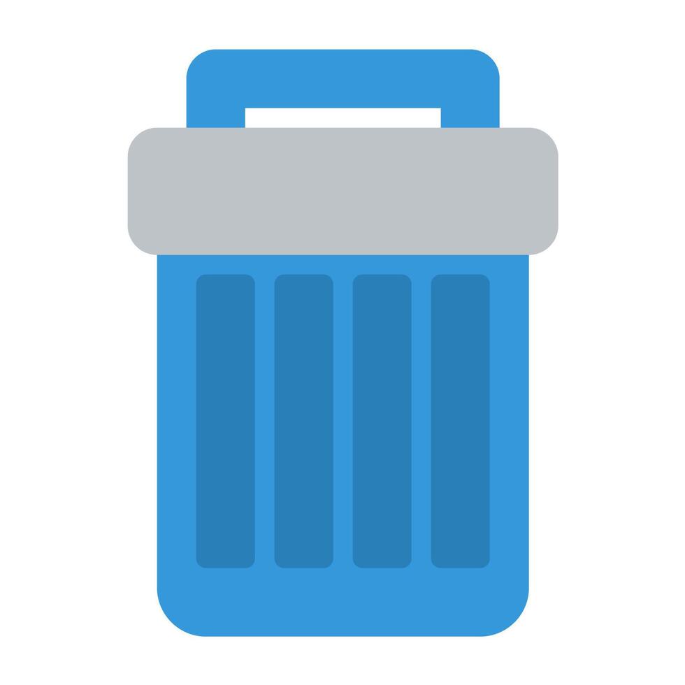 a blue trash can icon on a white background vector