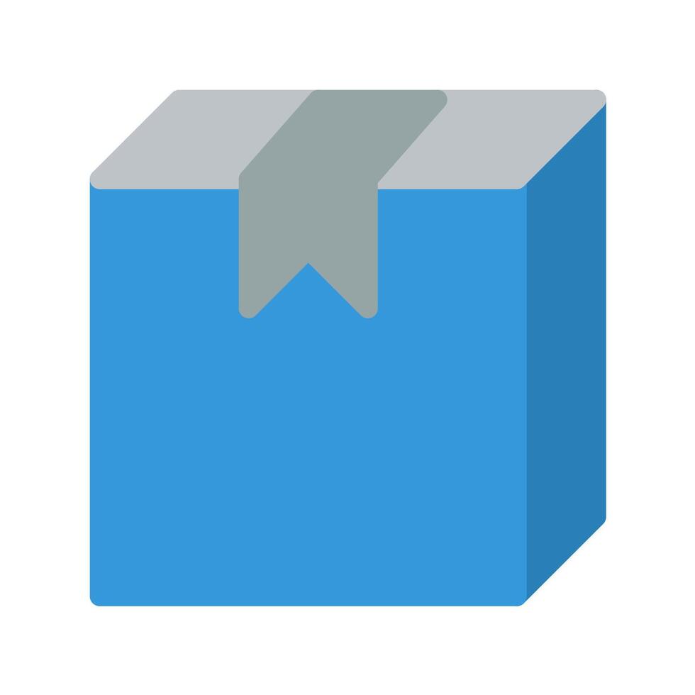 a blue box with a gray ribbon on it vector