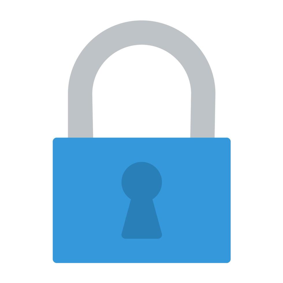 a blue lock with a keyhole on it vector