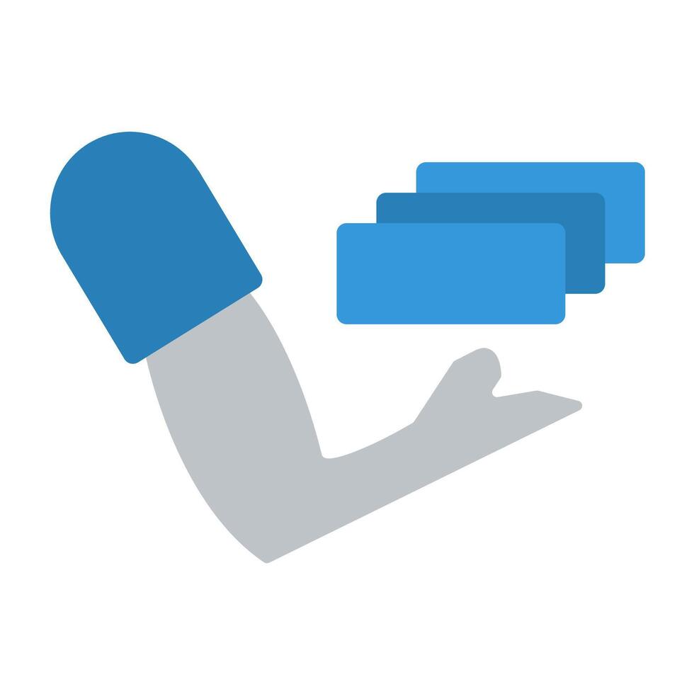a hand holding a stack of cards vector