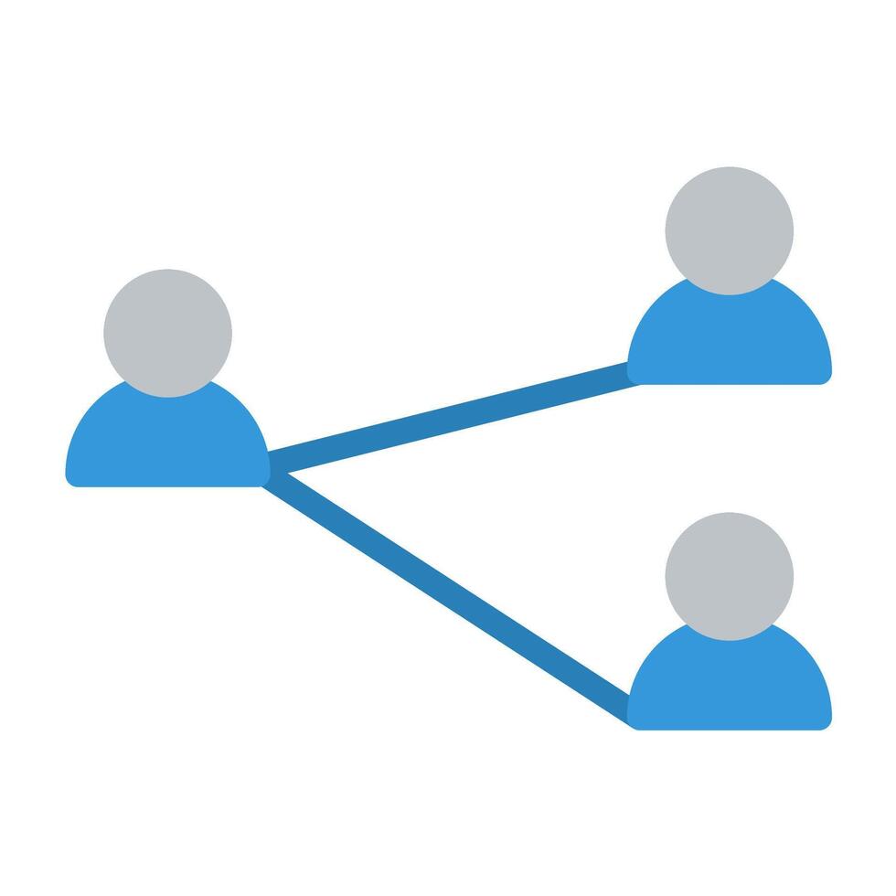 a group of people connected by a blue line vector