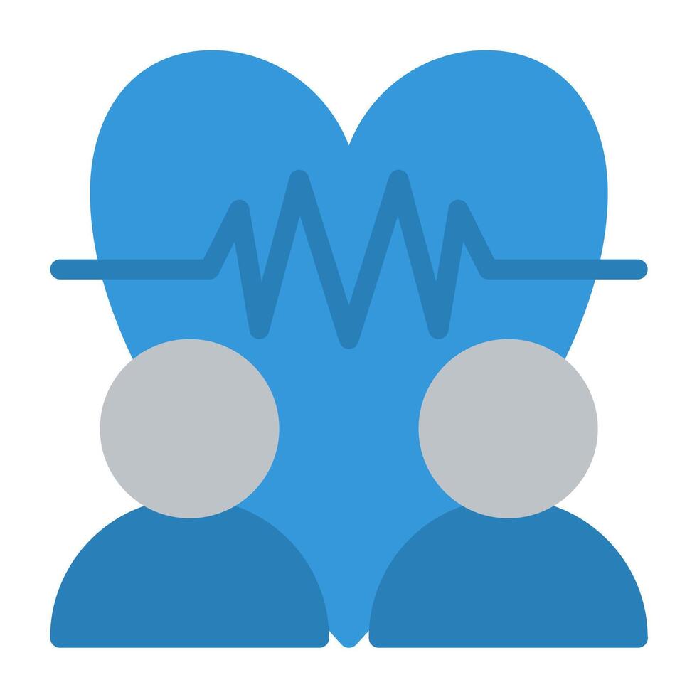 a heart with a person and a heartbeat icon vector