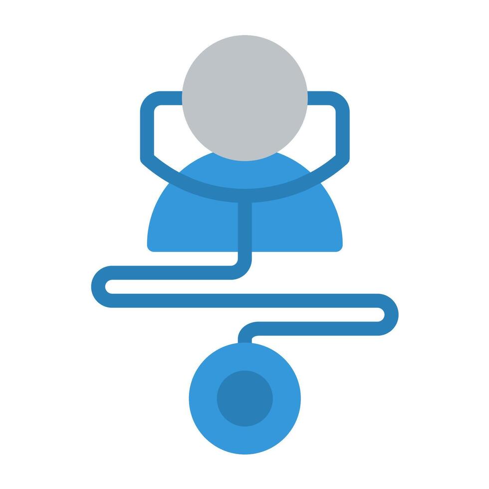 a blue and gray icon of a person with a headset vector