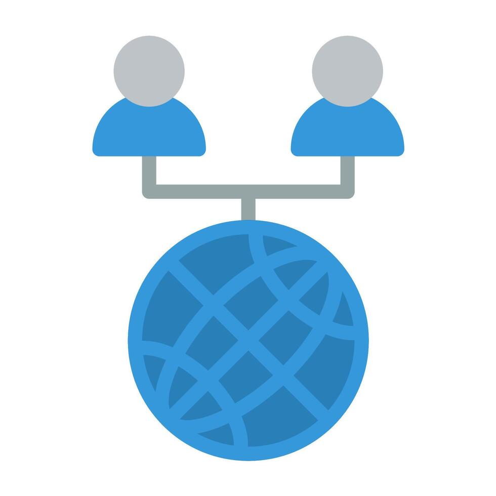 a globe with two people connected to it vector
