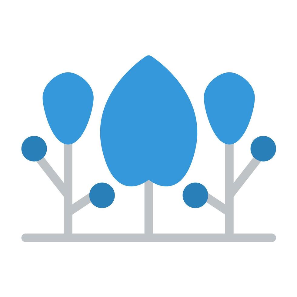 a blue icon of trees with leaves vector