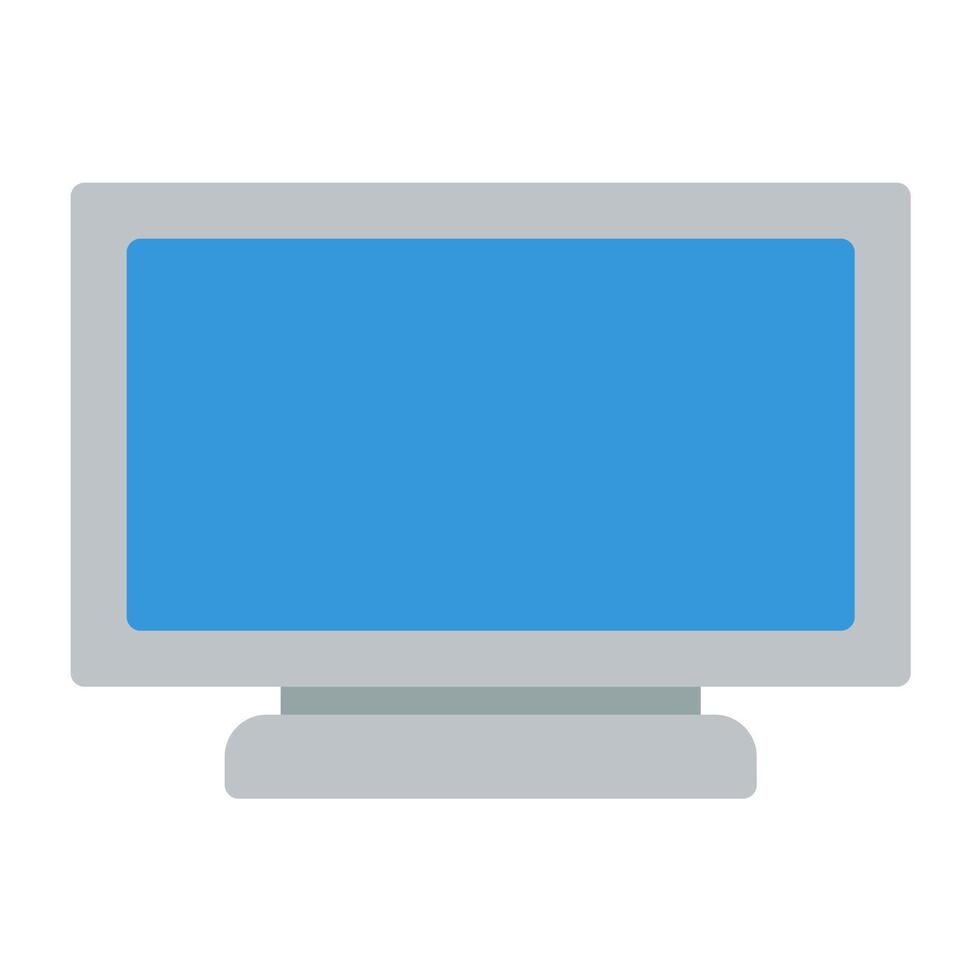 a flat icon of a computer monitor on a white background vector