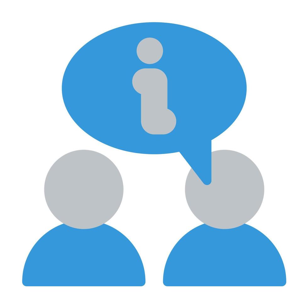 a group of people with a speech bubble with an icon of an information icon vector
