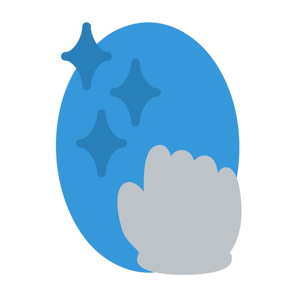 a blue egg with a hand reaching out to touch it vector