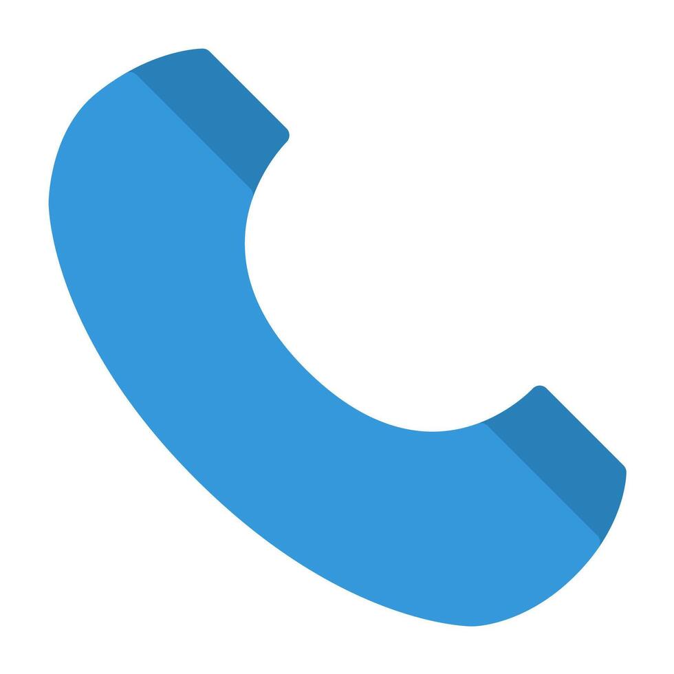 a blue phone receiver icon on a white background vector