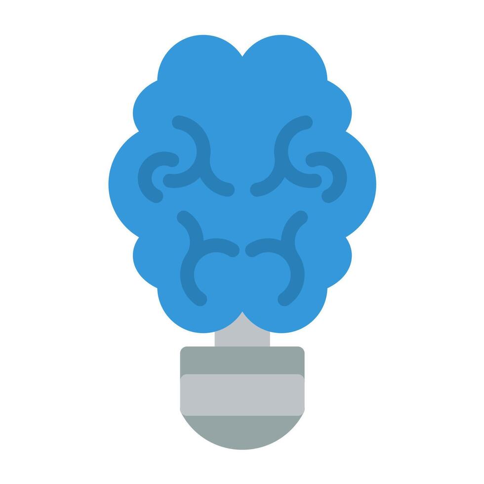 a light bulb with a brain inside vector