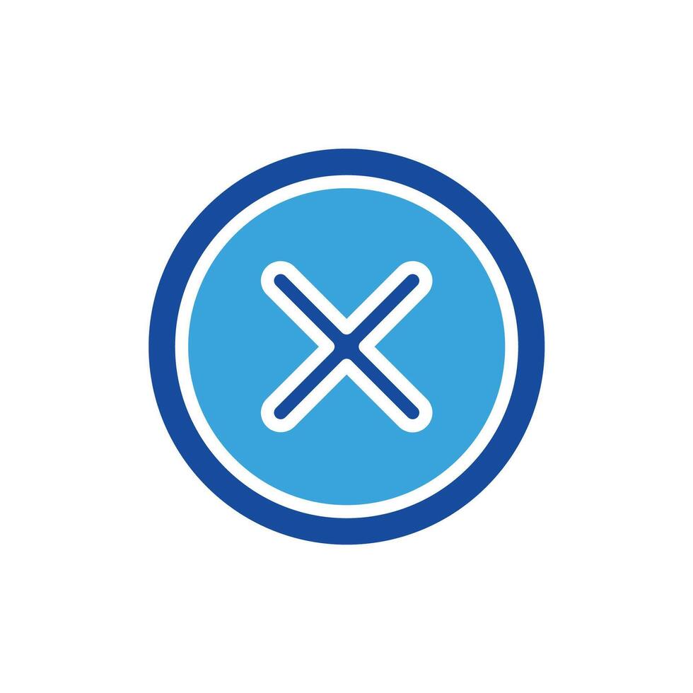 a blue cross with an x in the middle of it vector