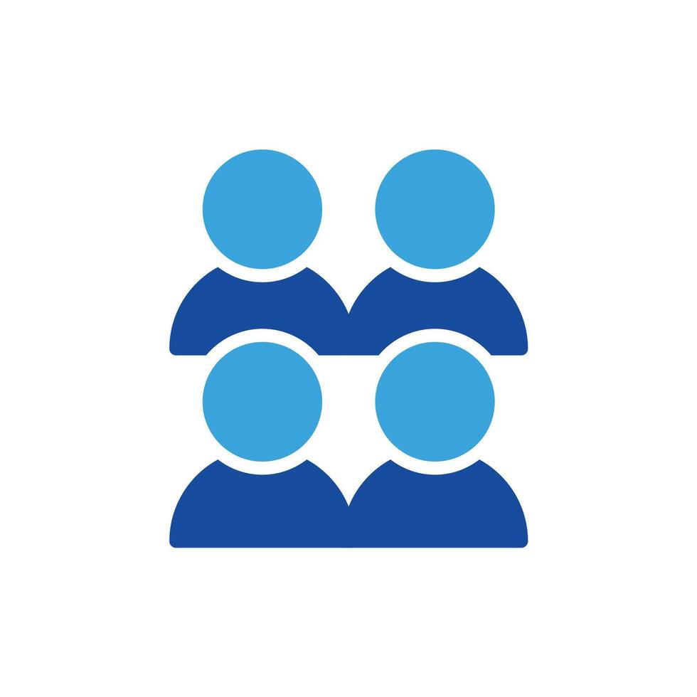 a group of people with blue circles on their heads vector