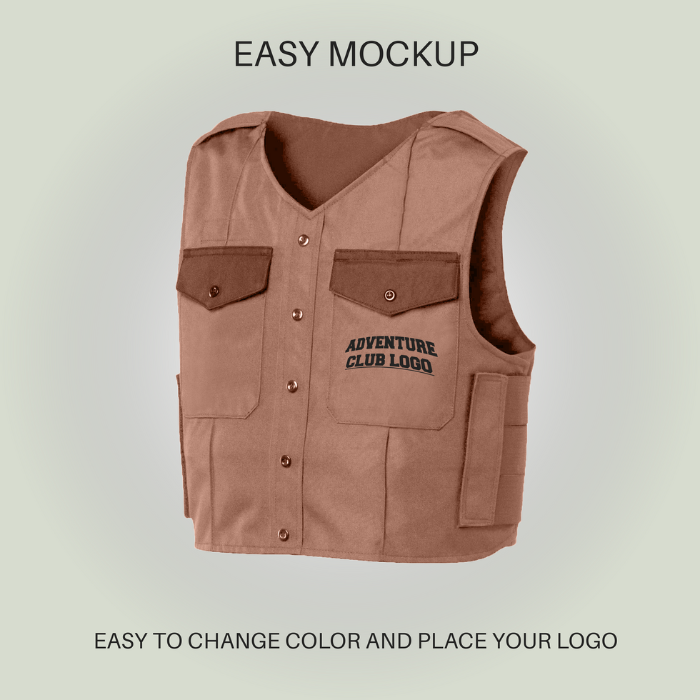 vest mockup design template two pocket psd