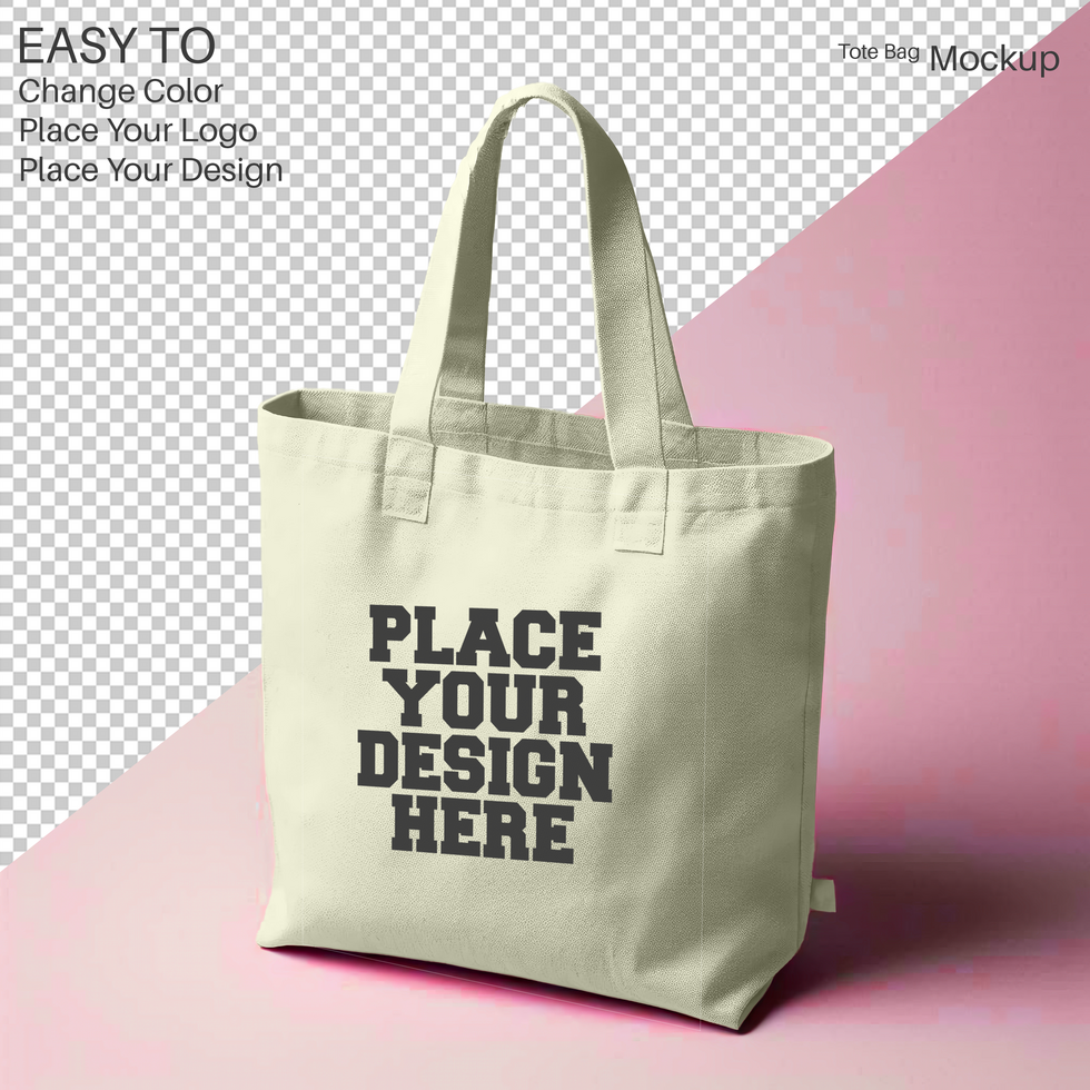 mockup totebag design with transparant backgroud psd