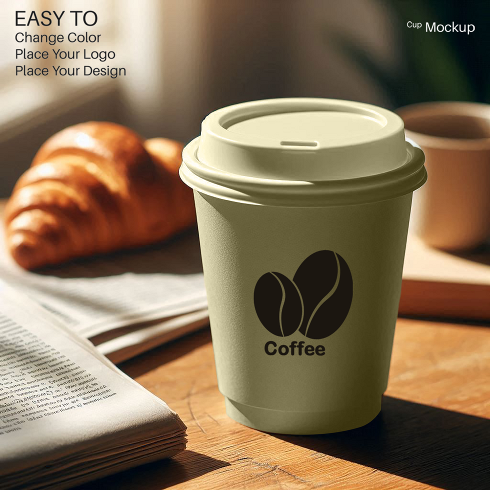 coffee cup mockup design on table psd