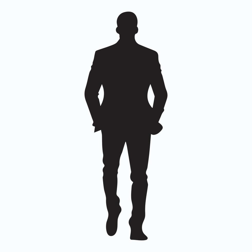 Silhouette of a man in suit vector