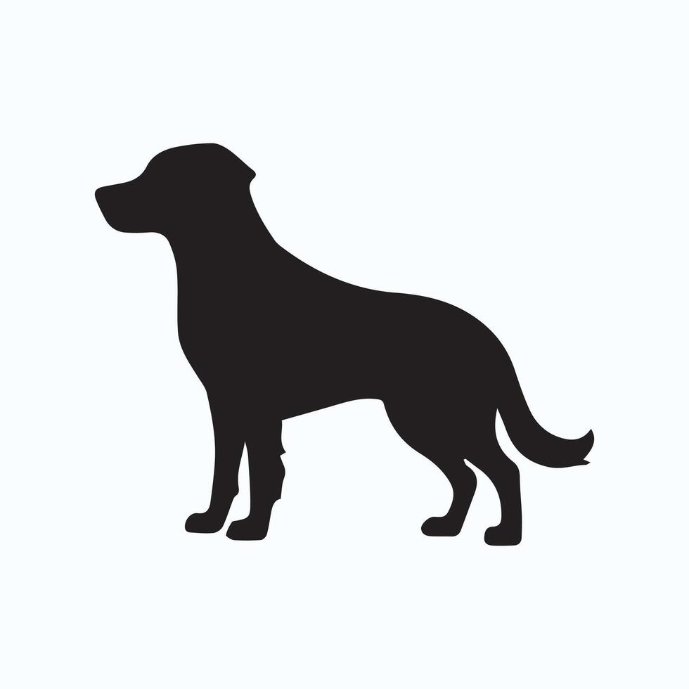 Silhouette of dog walking vector