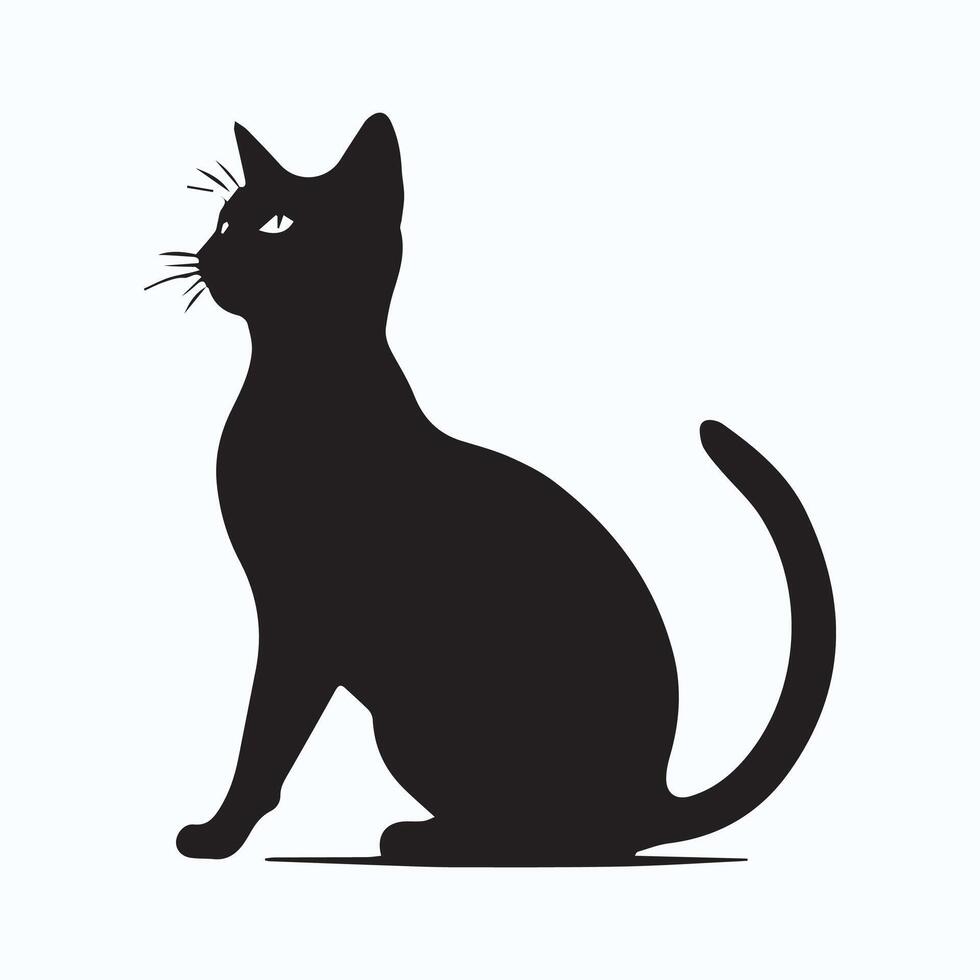Cat with arched back silhouette vector