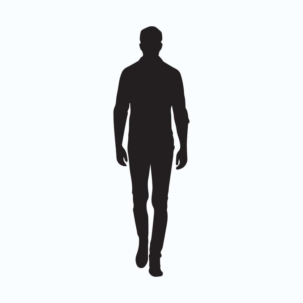 Walking man silhouette vector