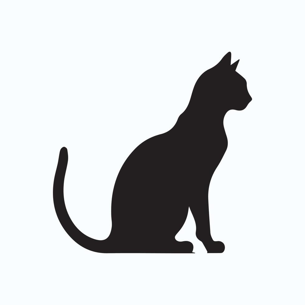 Cat in motion silhouette vector