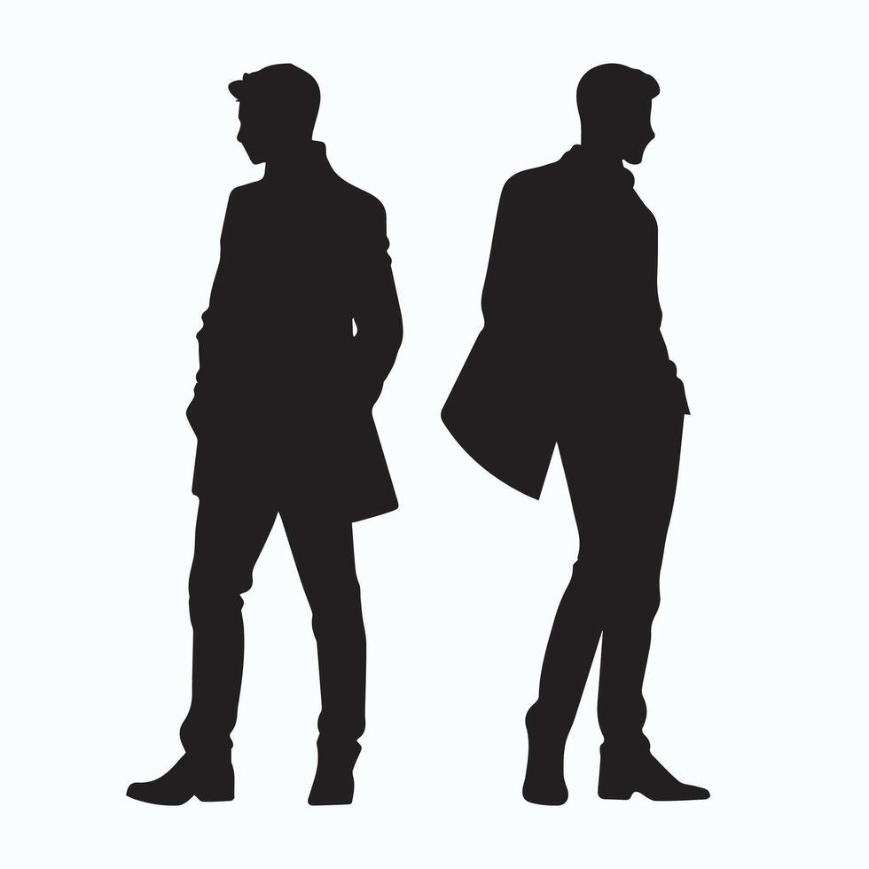 Male model silhouette vector