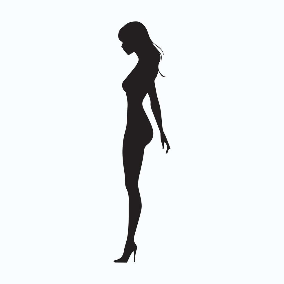 Womens face silhouette vector
