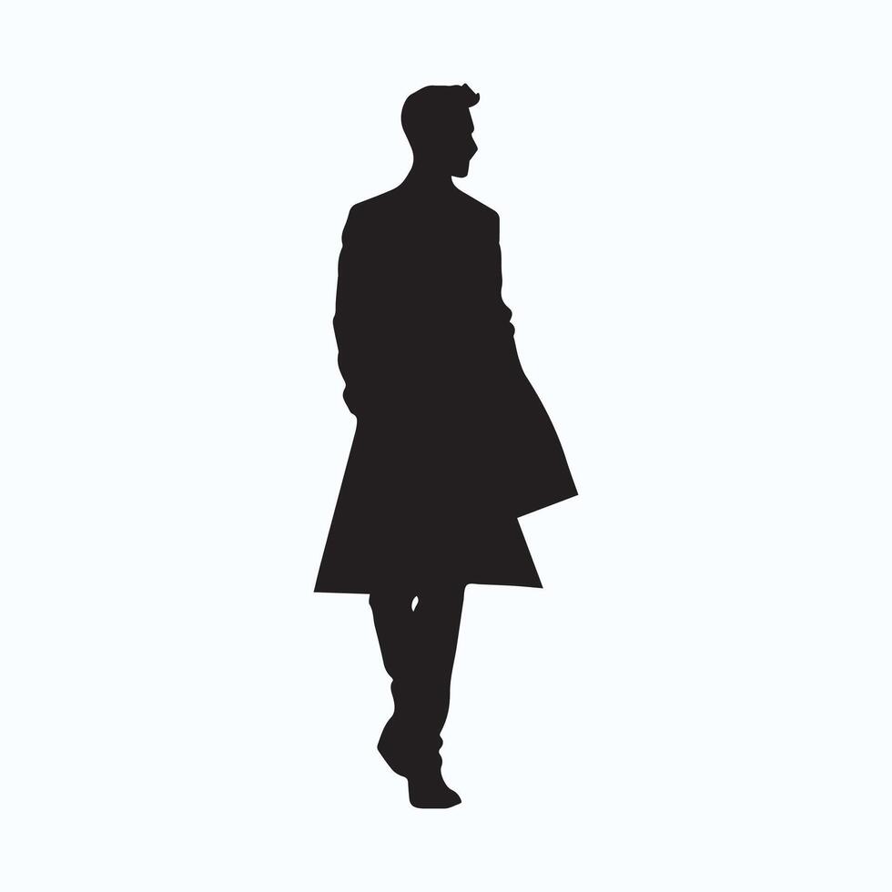 Man in suit silhouette vector