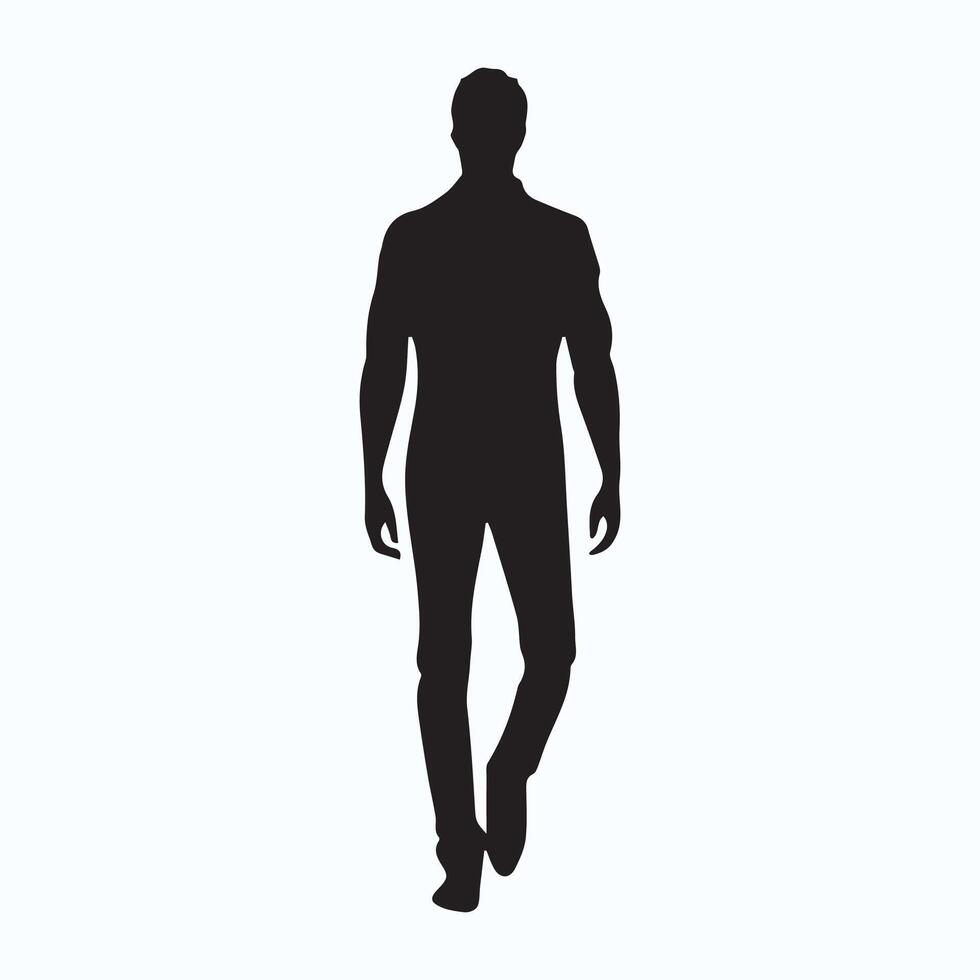 Silhouette of man walking vector