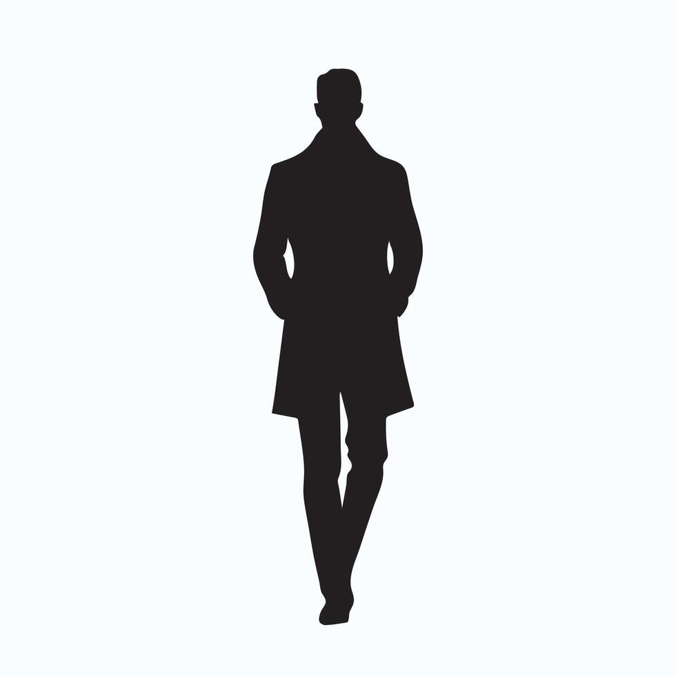 Man in suit BLACK silhouette vector