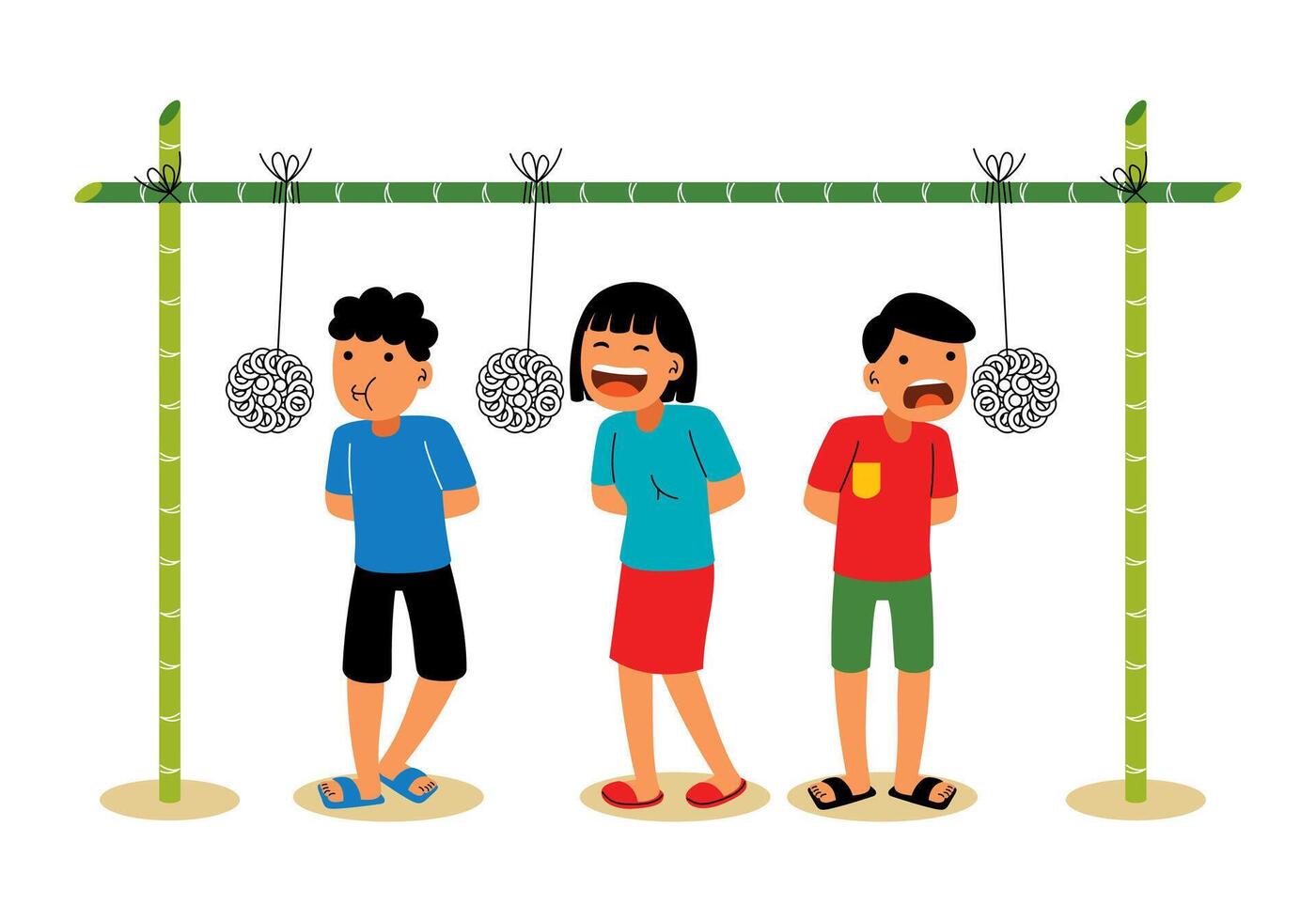 Happy People Cracker Eating Competition vector