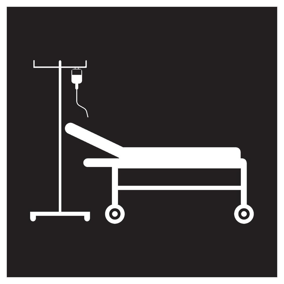 patient bed icon design vector