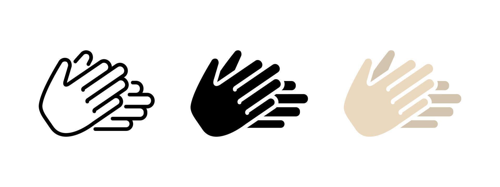 Hands clapping icon. Applause symbol. Washing hands illustration. Hands rubbing sign. Gesture concept. vector