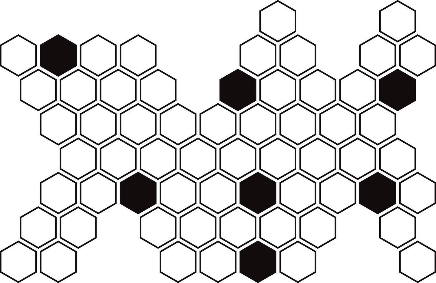 simple abstract black color creative geometric hexagon honeycomb polygon pattern vector