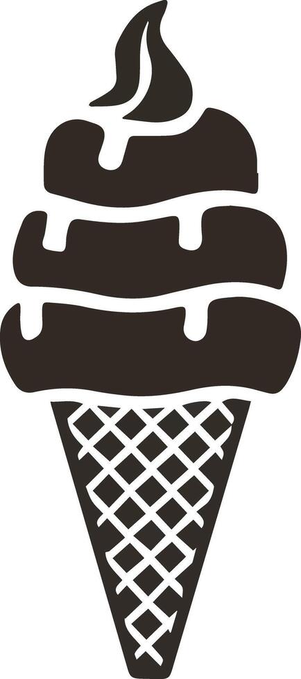 Waffle Ice Cream Icon Logo Art vector
