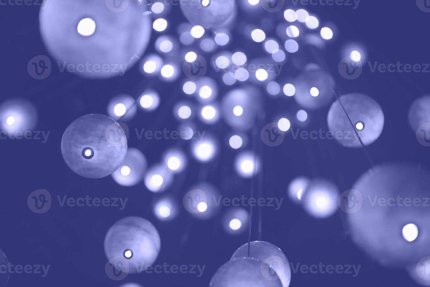 Abstract background with glowing lanterns photo