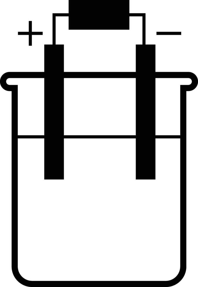 Electrolysis icon. Chemistry electrolysis sign. Chromium coating electroplated symbol. Hydrogen electrolysis logo. flat style. vector