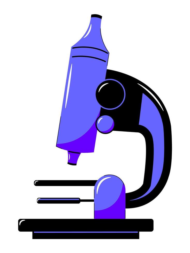 Illustration of a microscope. Flat style. vector