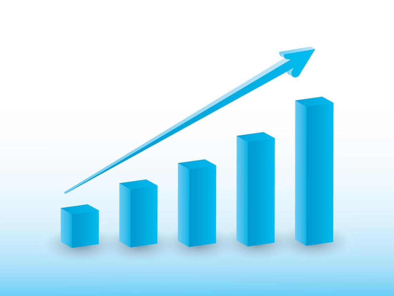 Upward trend of investment growth using bars and straight arrow sign for successful company vector