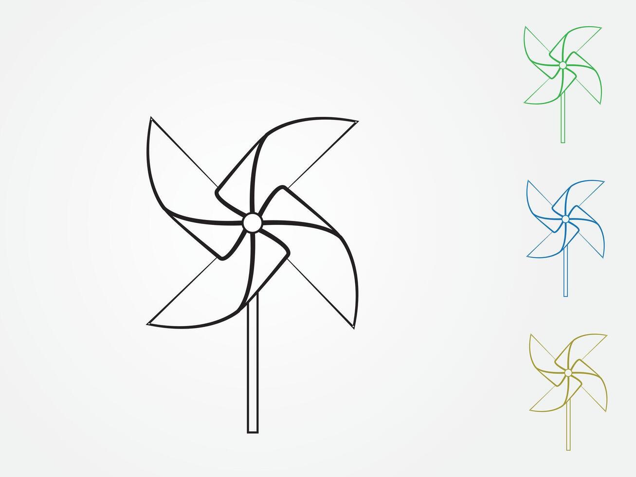 Colorful pinwheel icons or logos using lines vector