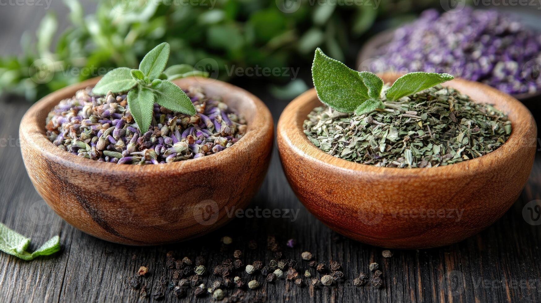 Assorted herbs and spices photo