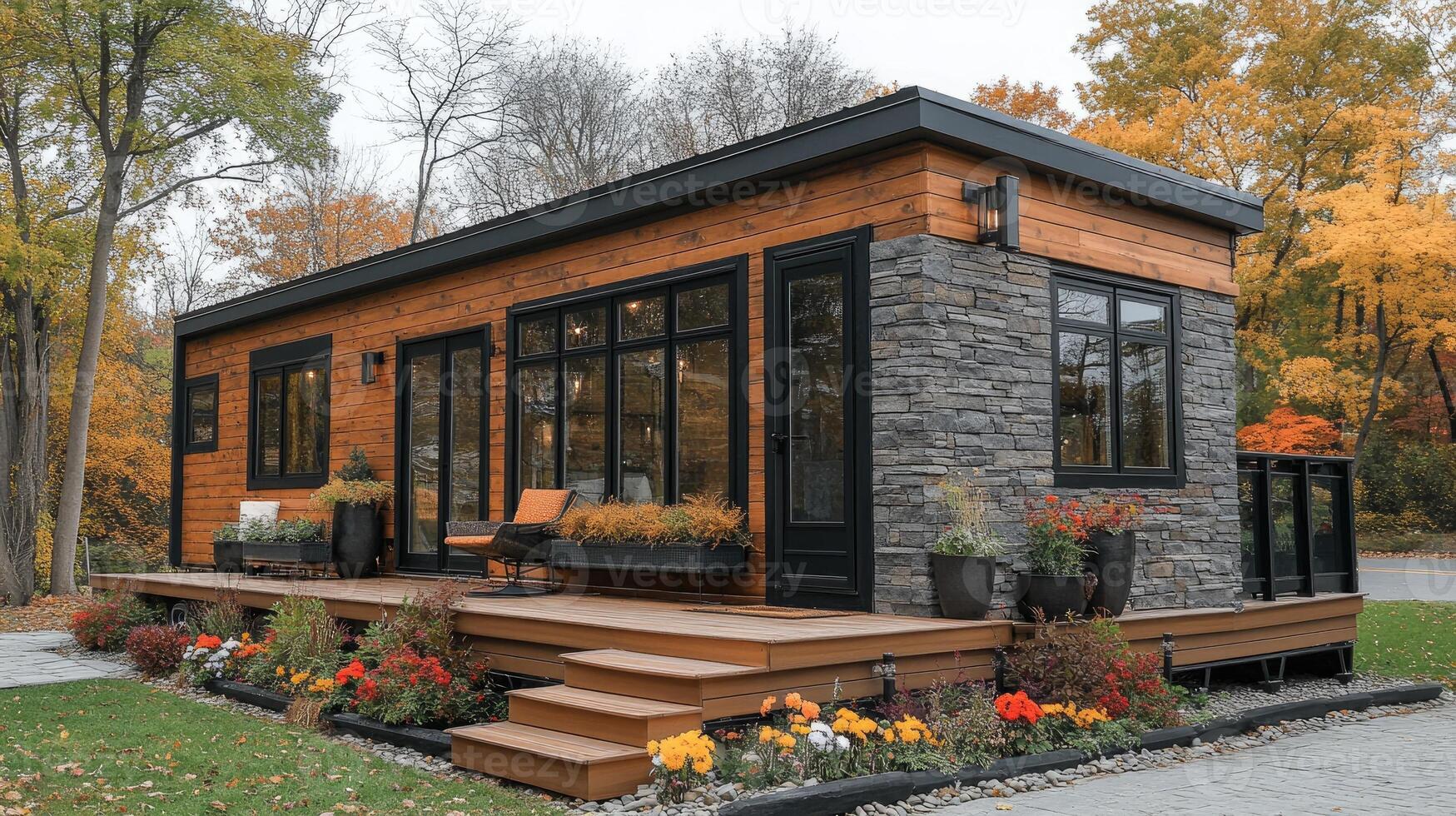 Charming stone house with beautiful garden surroundings photo
