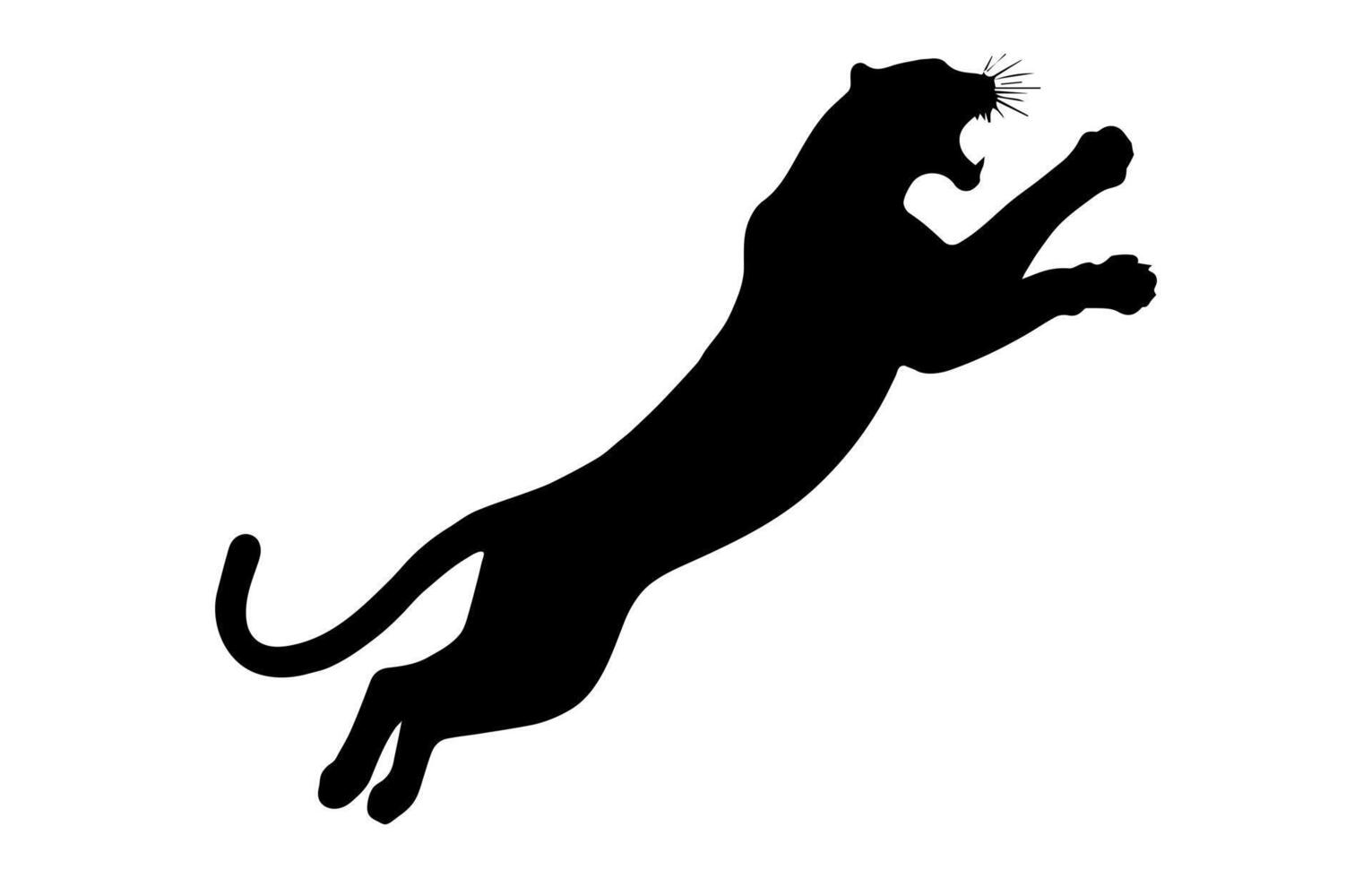 jumping leopard of silhouette vector
