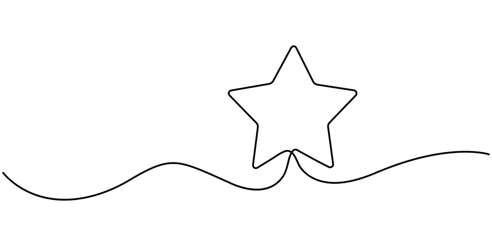 star continuous line drawing vector