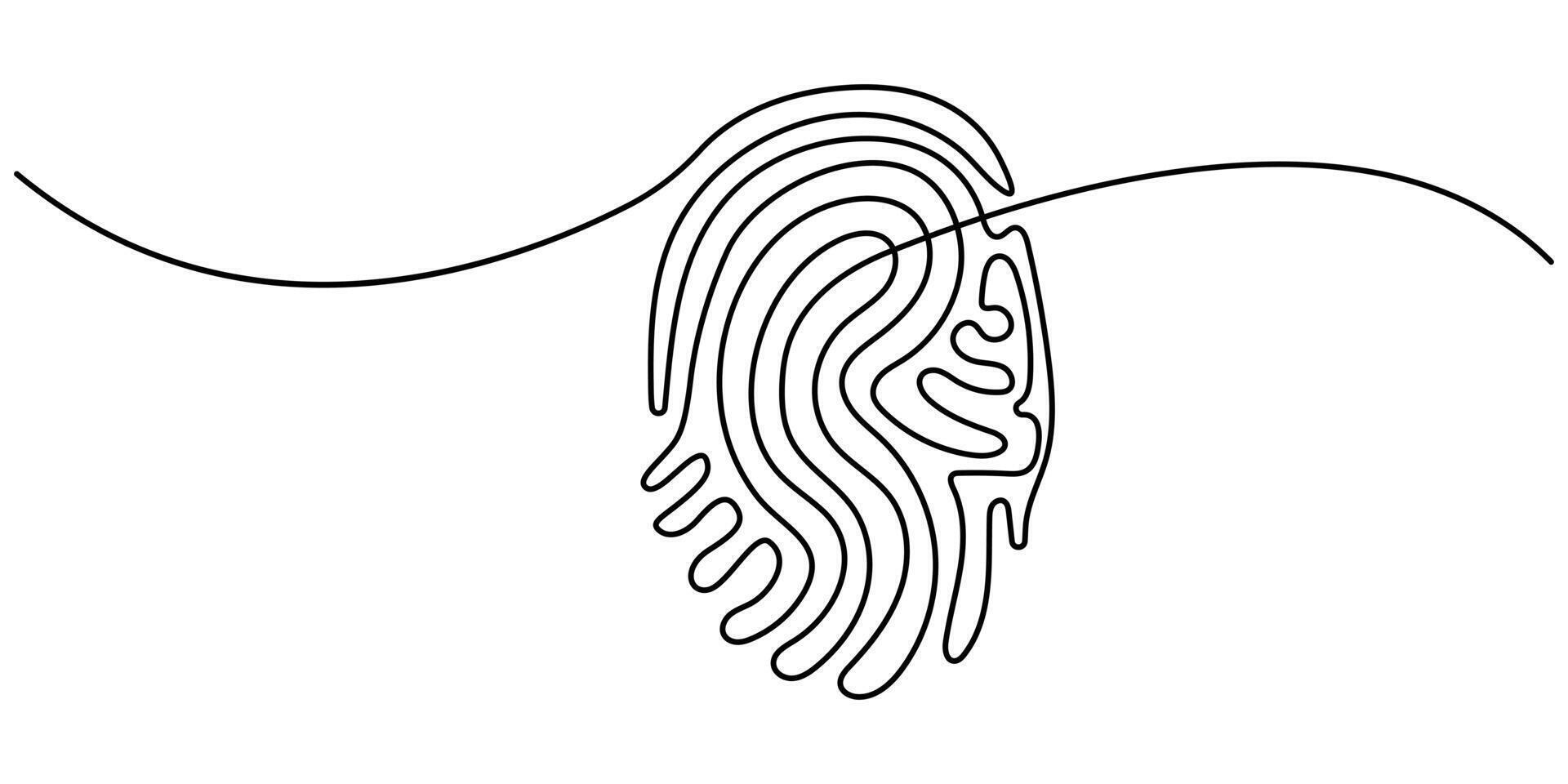 Linear drawing of a fingerprint vector