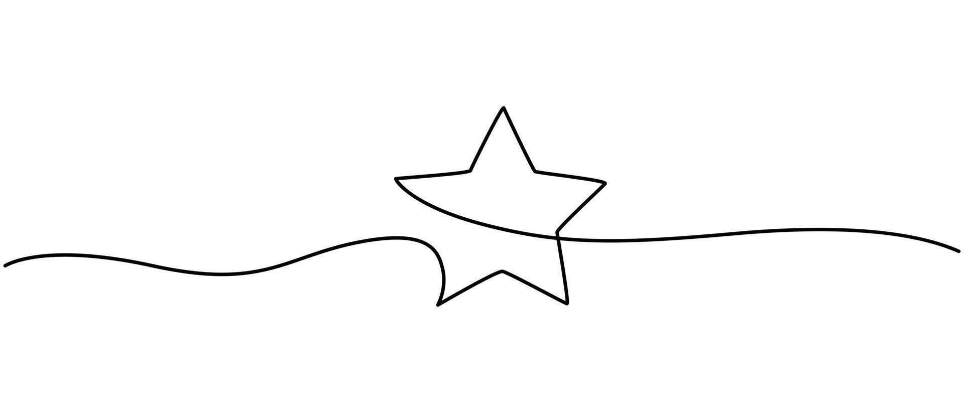 hand draw doodle stars illustration in continuous line arts style vector