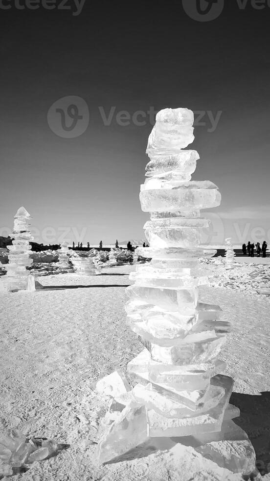 Floes look like diamonds. Hand created pyramid photo