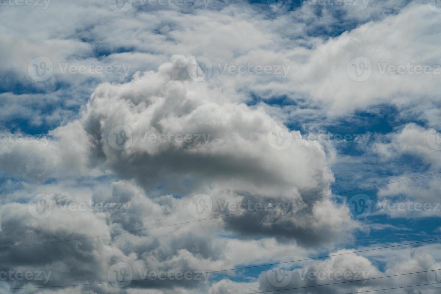 Thick clouds over the village photo