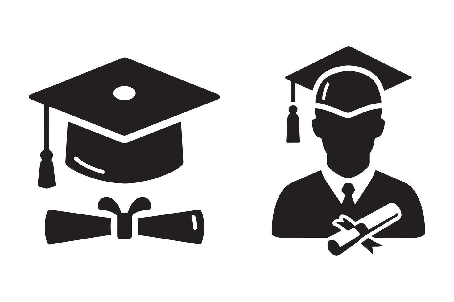 Graduation Silhouette Classic Academic Art Illustration vector