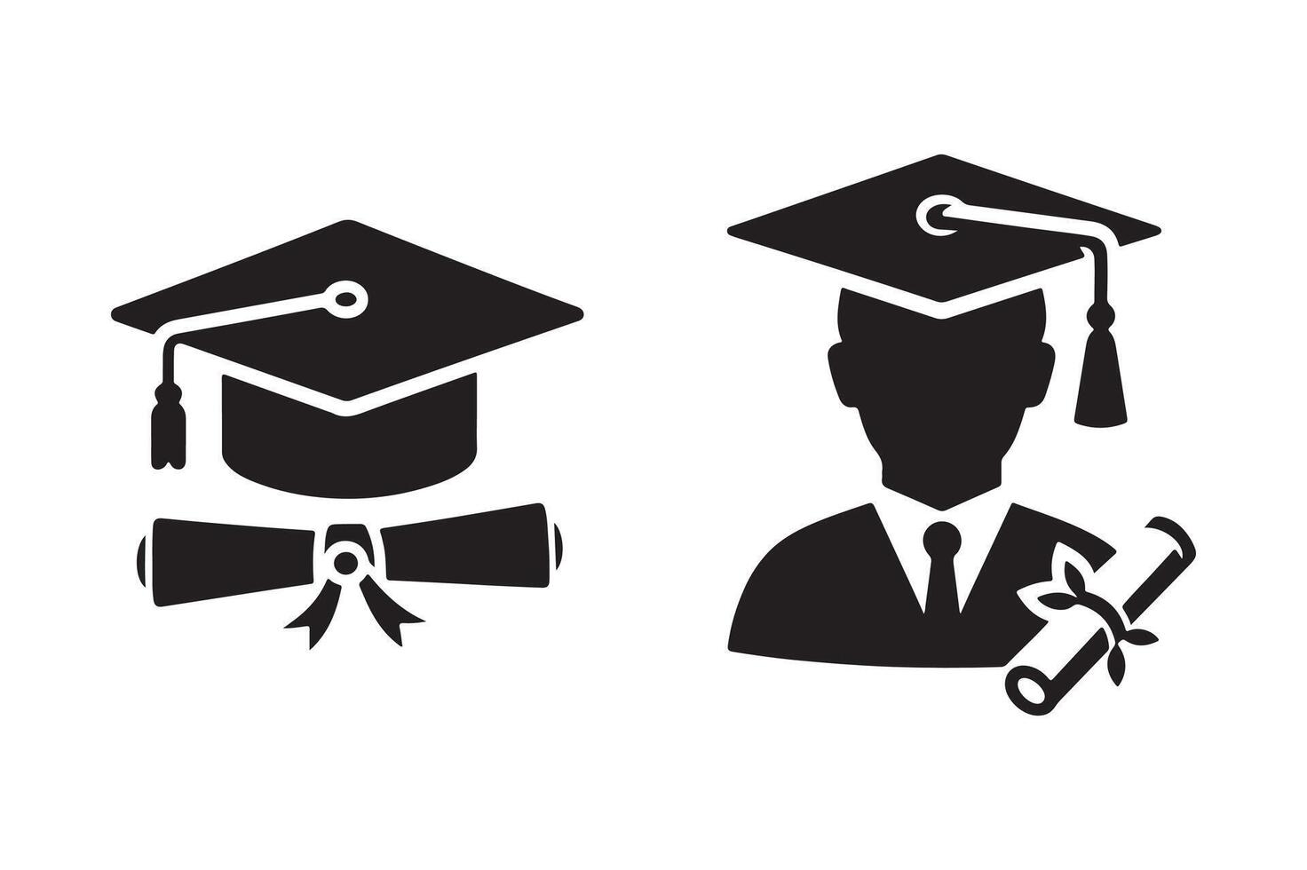 Graduation Silhouette Elegant Art Illustration for Academic Celebrations vector